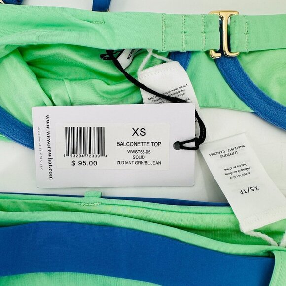 WeWoreWhat Emily Mint Green High Waisted Belted Balconette XS Bikini Set New - Picture 5 of 6